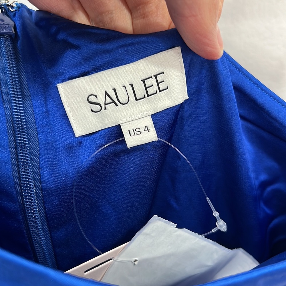 SAU LEE Preston Dress one shoulder blue - Picture 7 of 13